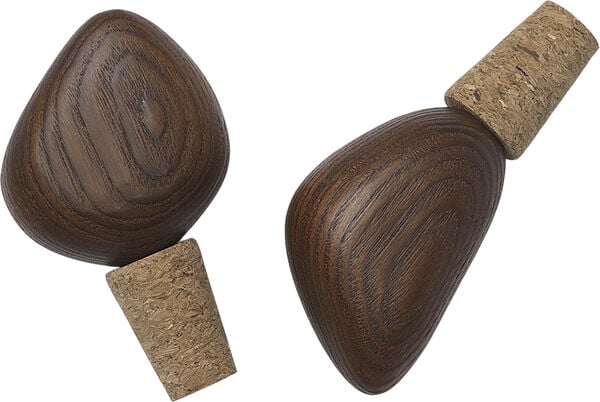 Cairn Wine Stoppers - Set of 2 - Dark Brown