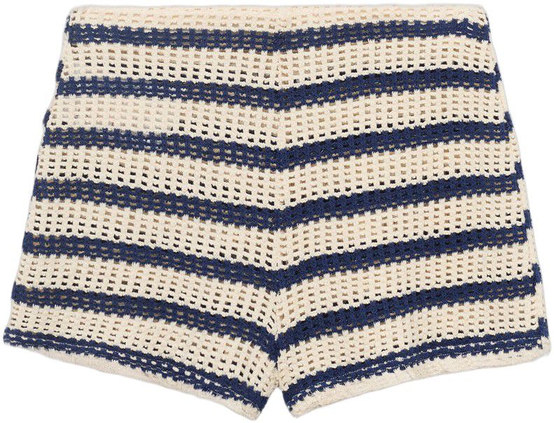 Striped crochet shorts