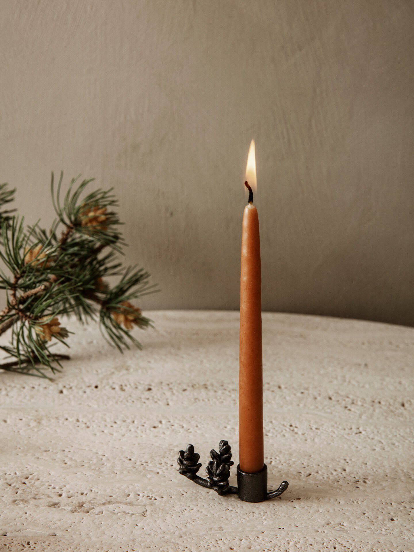 Forest Candle Holder - Black Brass
