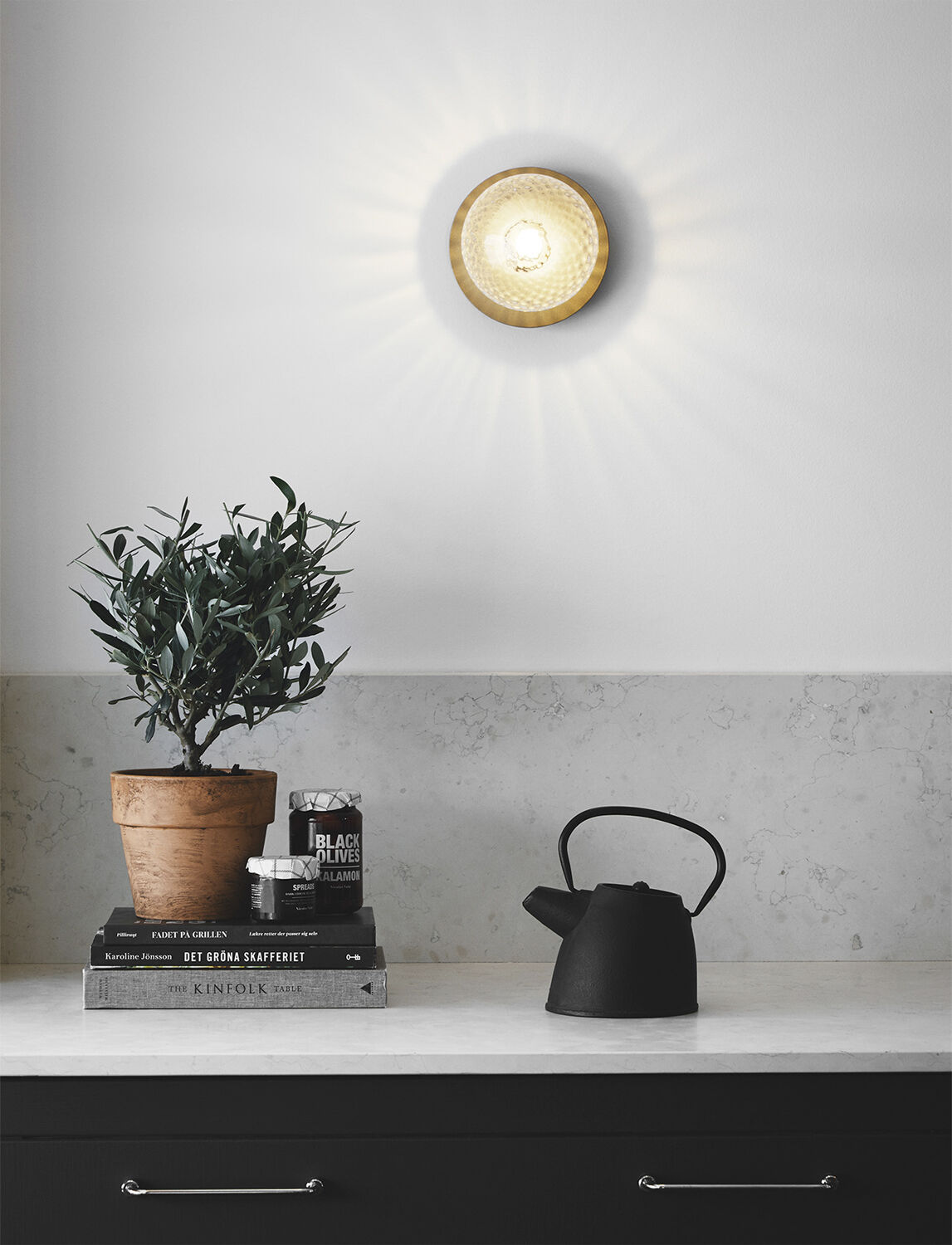 Liila 1 Medium IP44, nordic gold / optic clear