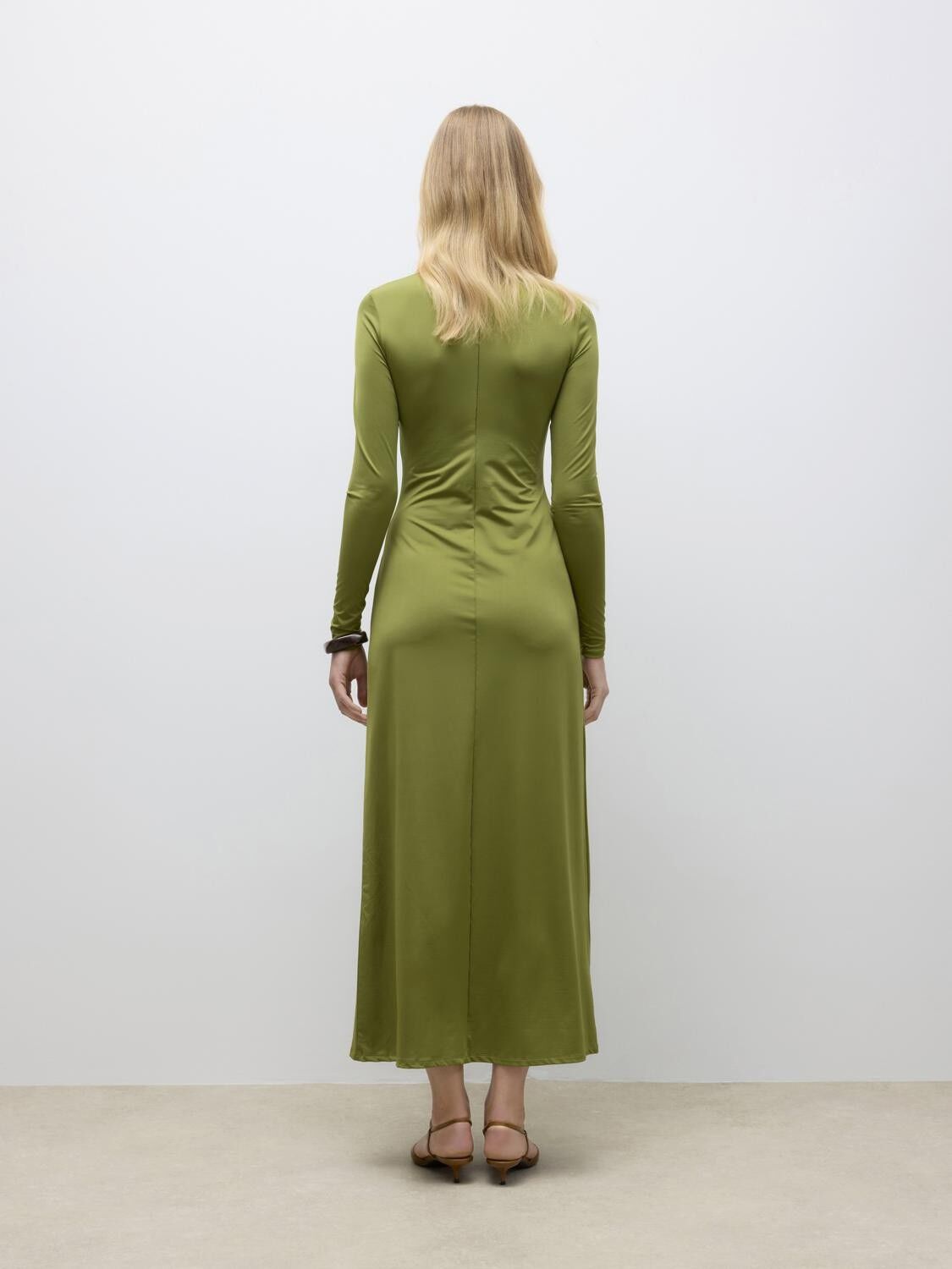 AWUDITA LS HIGH NECK ANKLE DRESS