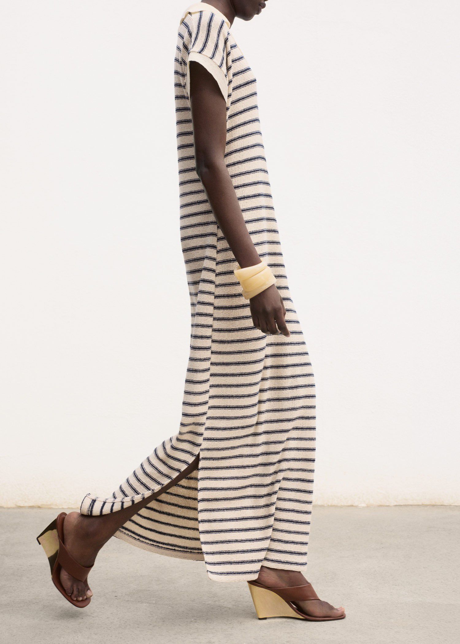 Long striped knitted dress