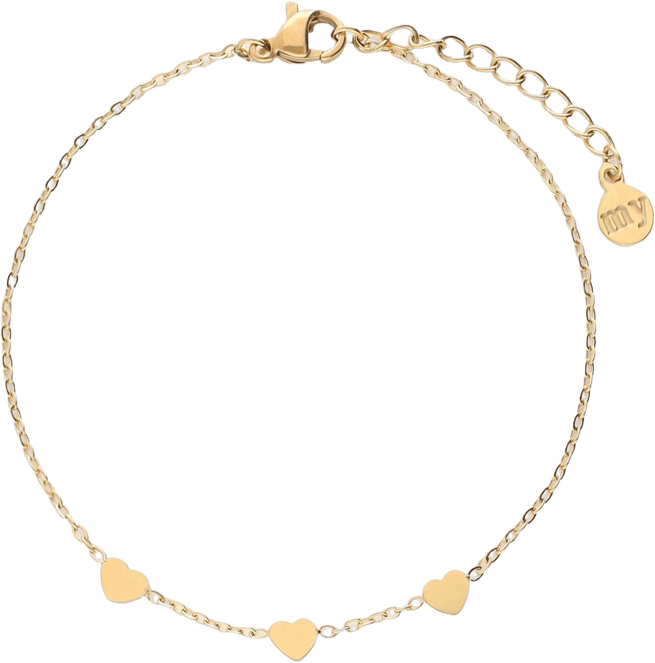 Bracelet with three hearts graduation