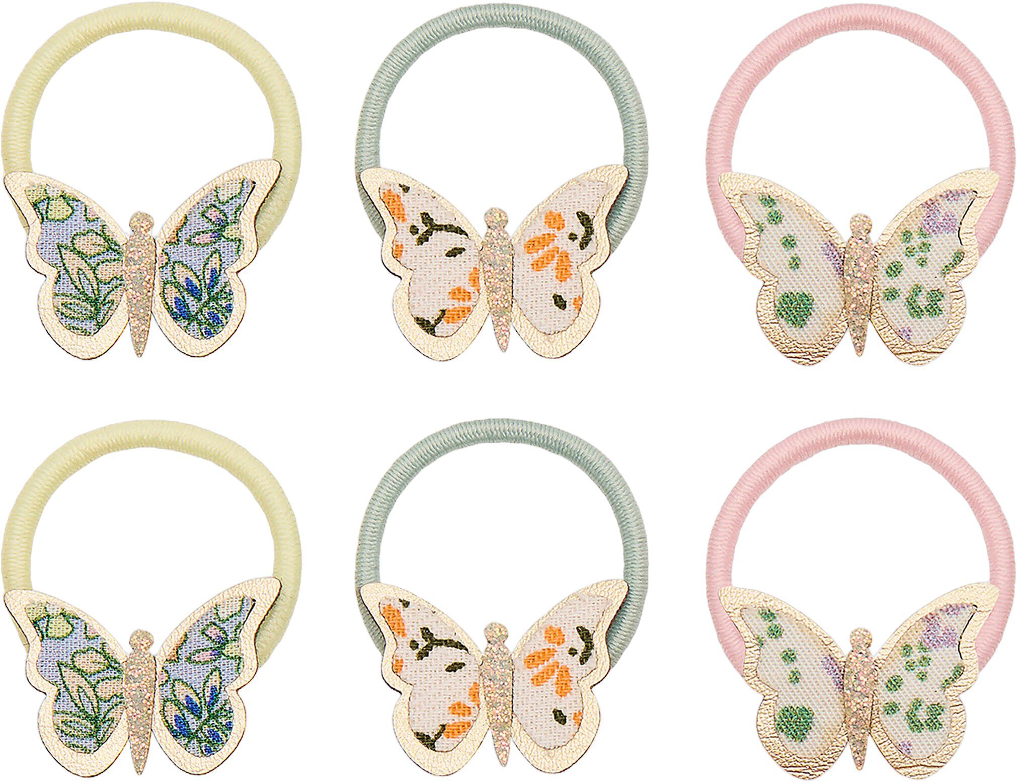 Mimi & Lula - 6 h&aring;relastikker - Mini Floral Butterfly Spring
