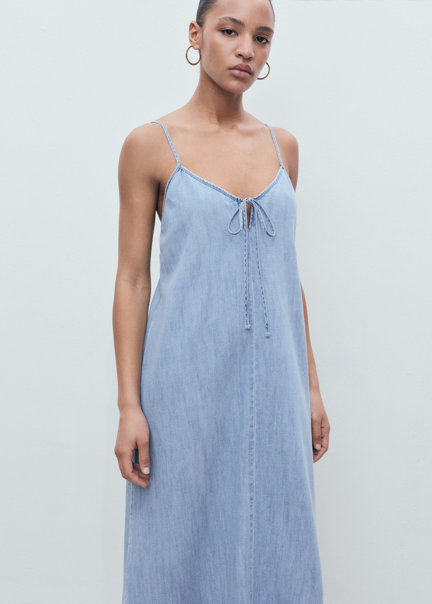 Strappy denim dress