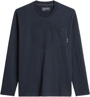 T-shirt, long sleeve, ribbed neck t