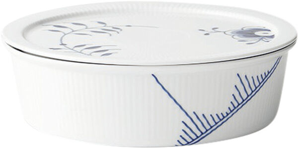 Blue Fluted Mega skål med lock 145 cl