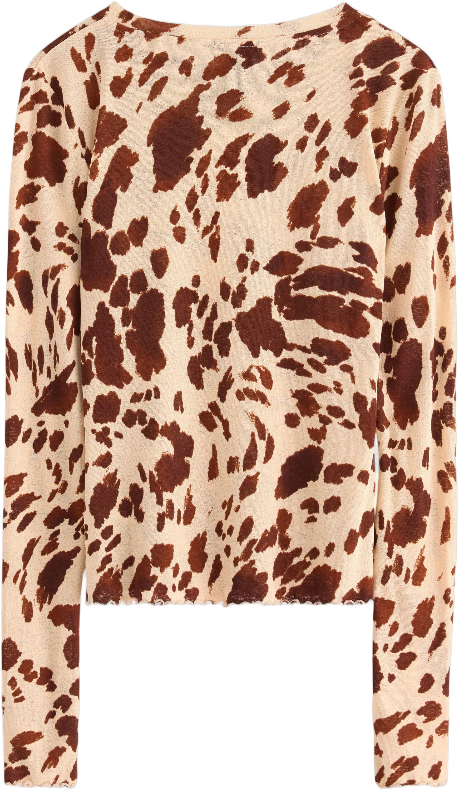 Long-sleeved top in soft, sheer jer