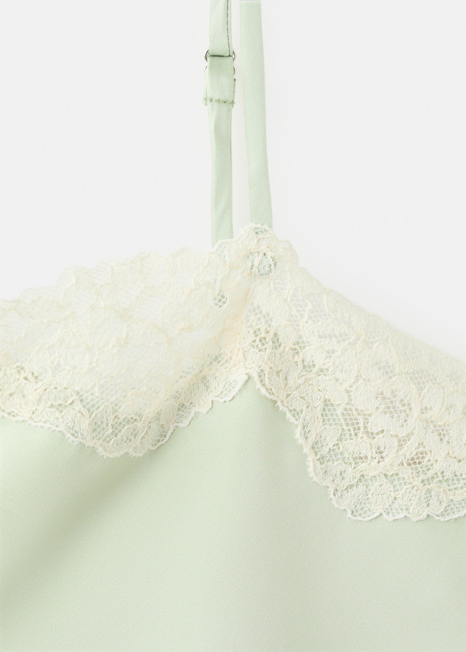 Lace detail satin top