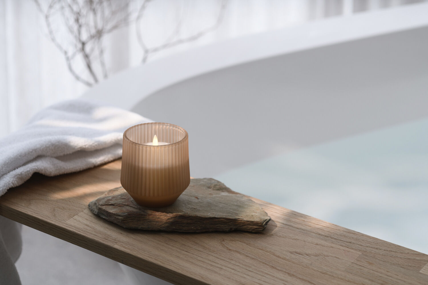 Scented wax glass candle, Uplift, Beige, 8,5x9,5 cm *