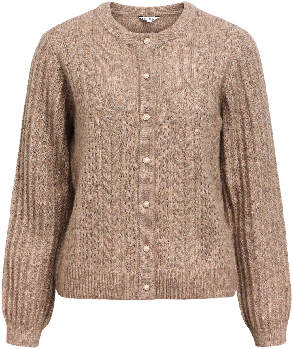 OBJFLORA RE LS KNIT BUTTON CARDIGAN