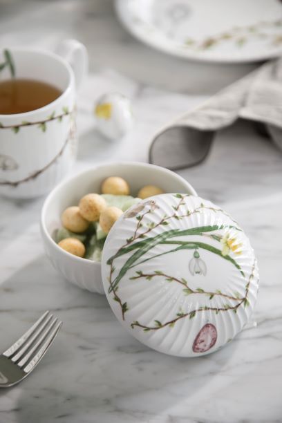 Hammersh&oslash;i Easter Bonbonniere &Oslash;12 cm hvid med dekoration