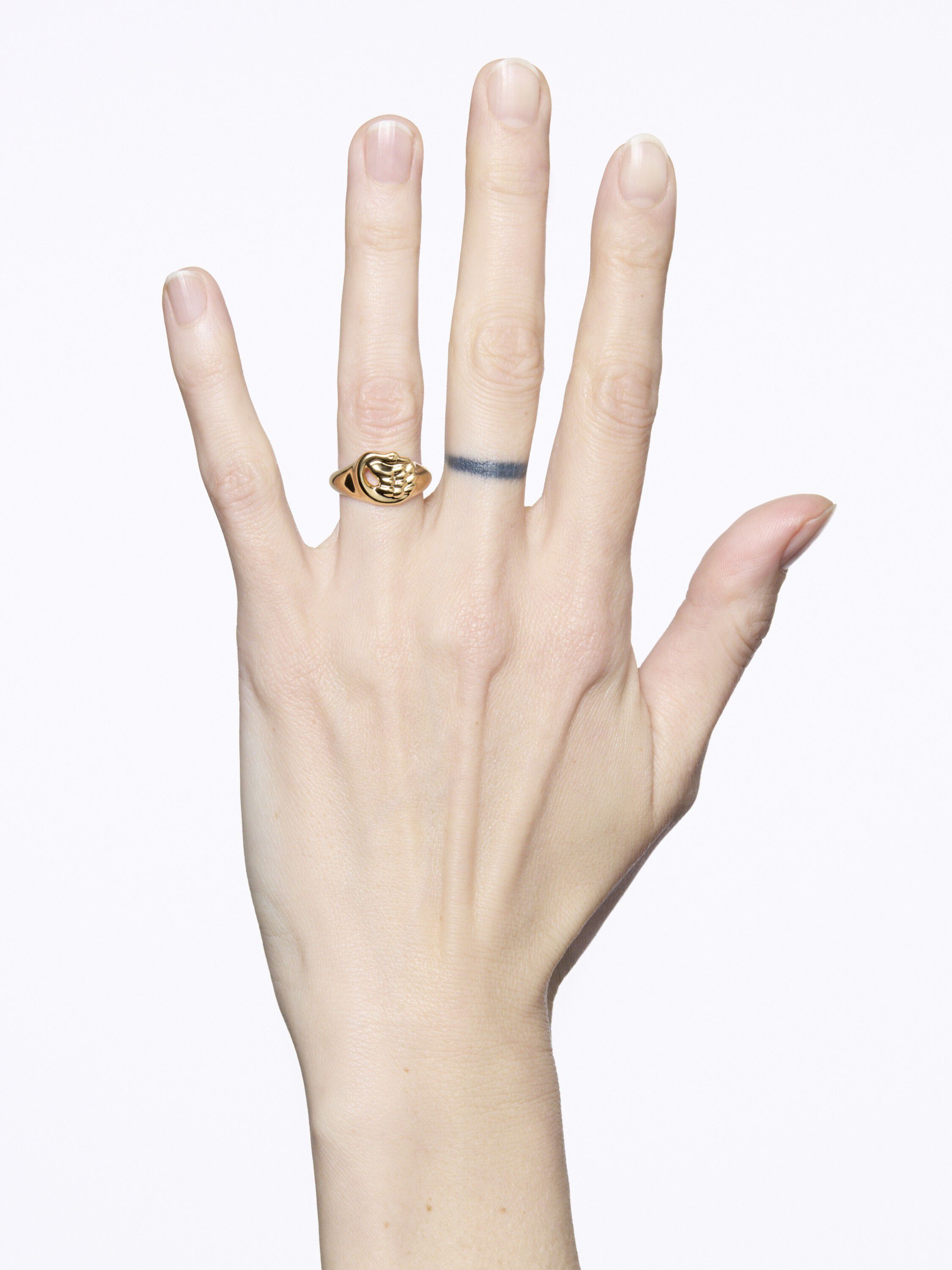 Swan Mini Signet Ring Gold