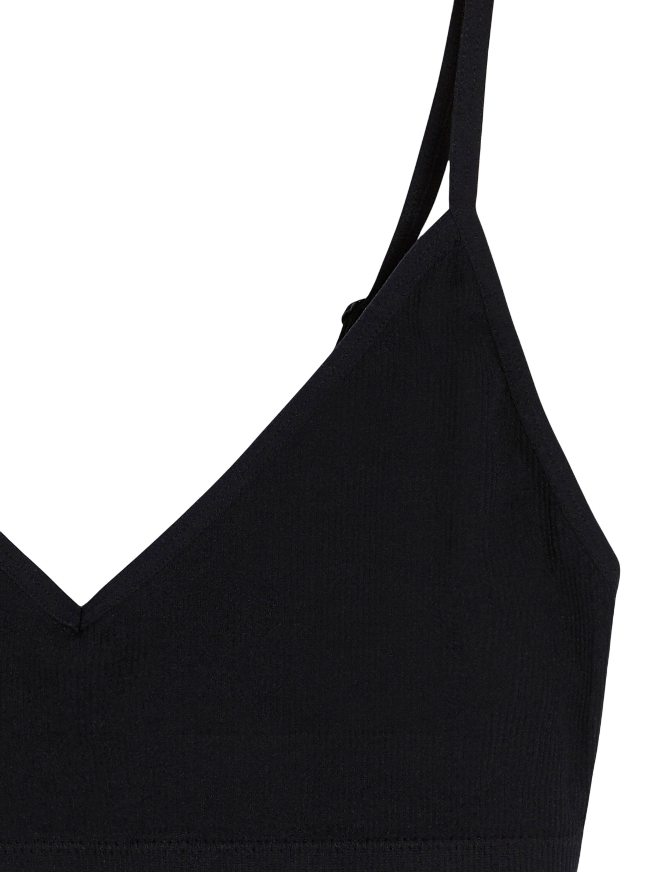 Mjuk ribbad bh utan s&ouml;mmar med v-ringning