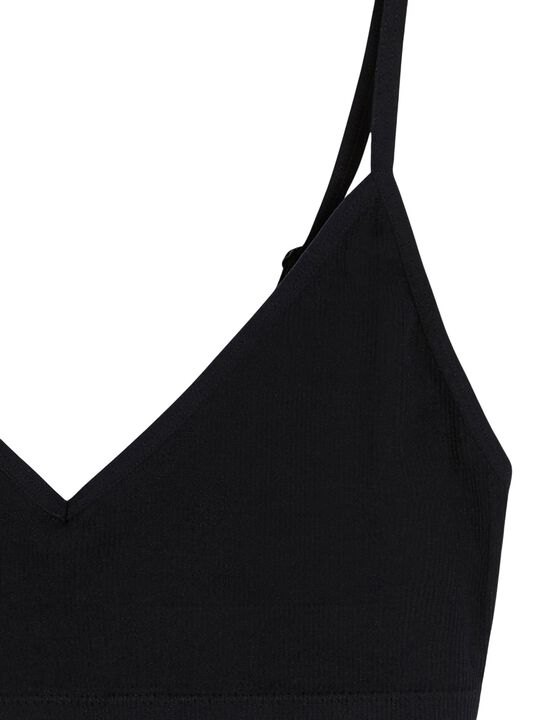 Mjuk ribbad bh utan sömmar med v-ringning