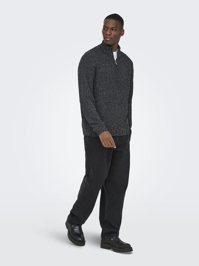 ONSJOIN REG LS HIGH NECK KNIT CAMP