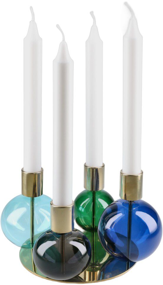 Bubble 4-armet lysestage &Oslash;17. 5 cm bl&aring;/gr&oslash;n