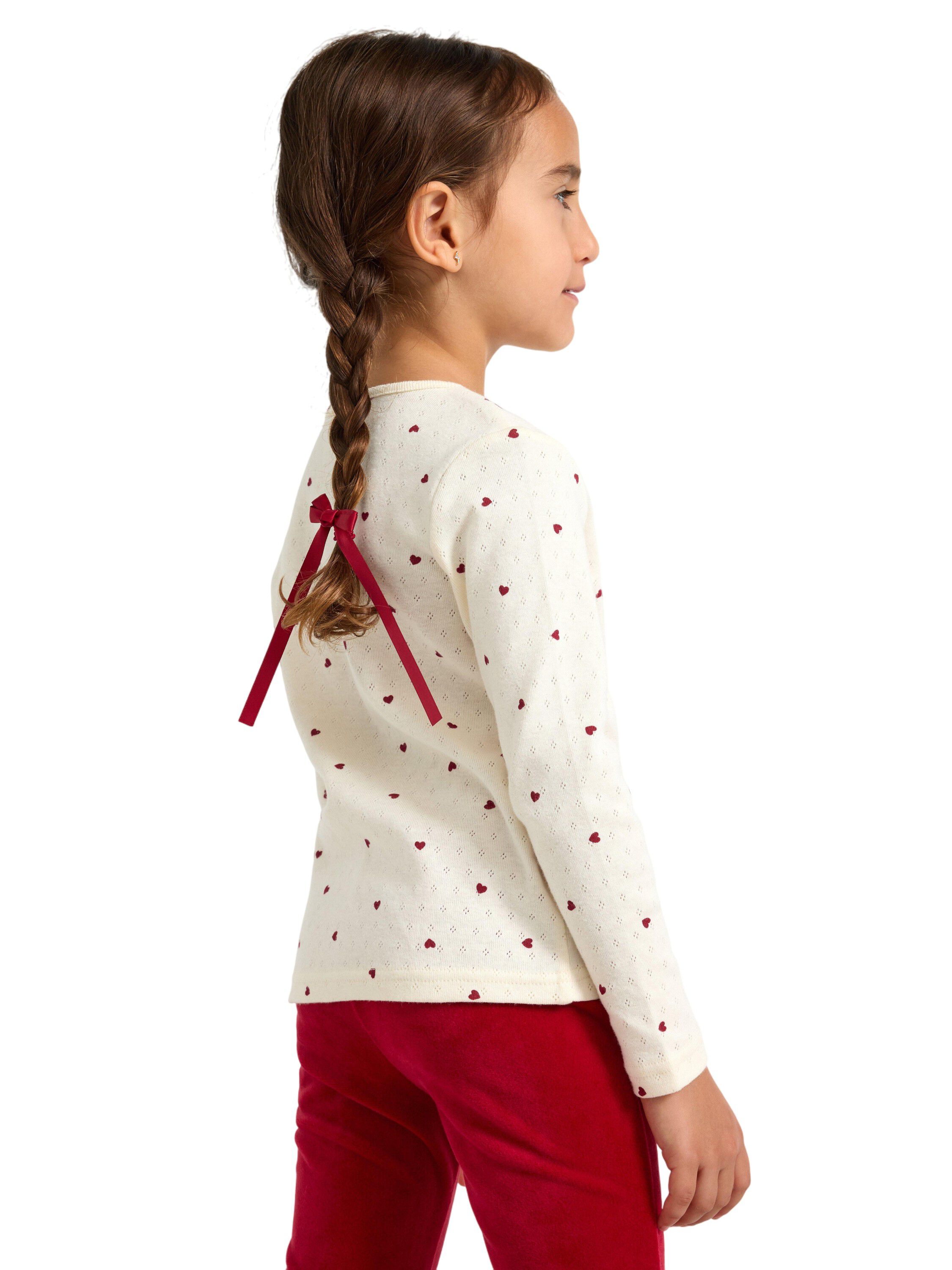 Long-sleeved top in soft cotton wit