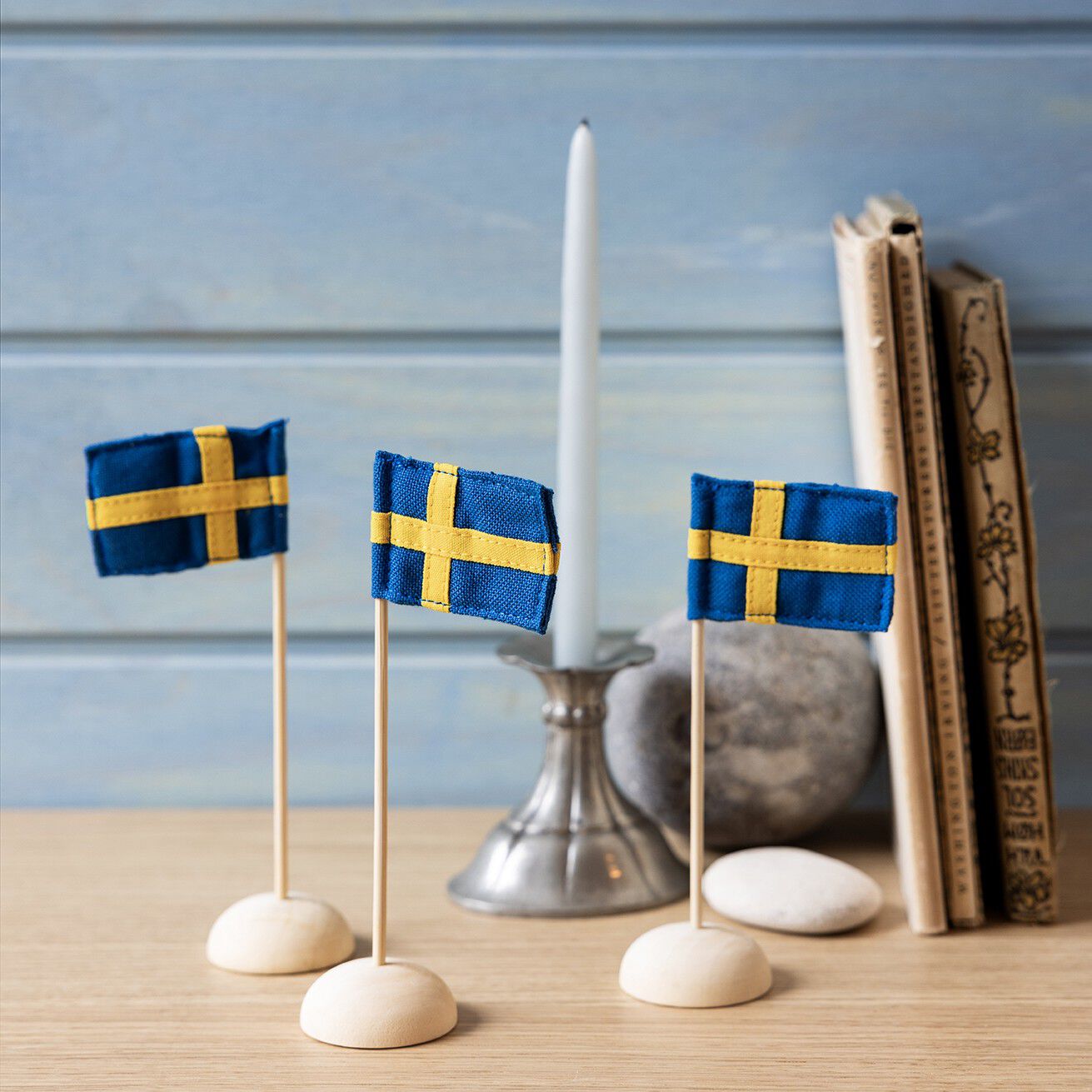 Mini bordflag med Svenske flag