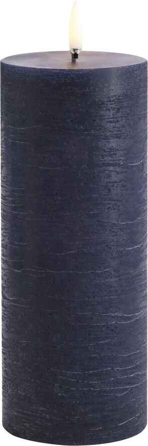 LED pillar candle, Dark blue, Rustic, 7,8 x 20,3 cm (4/24)