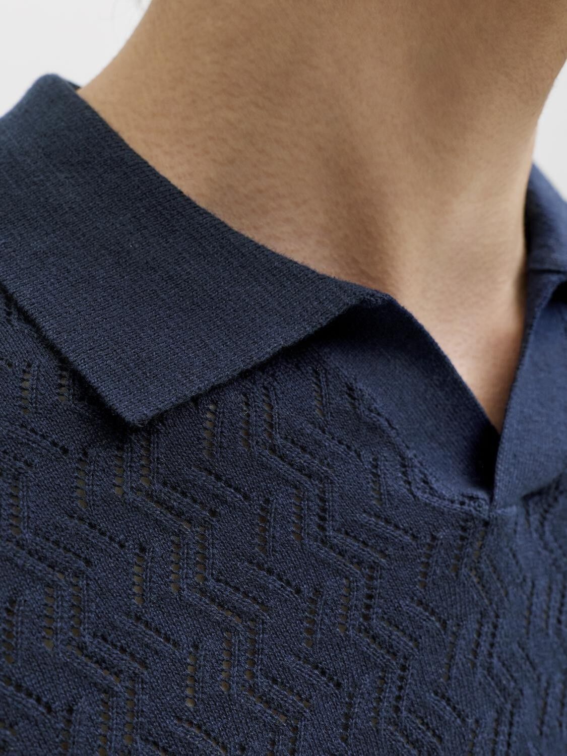 Jortyler Knit Ss Split Neck Polo Sn