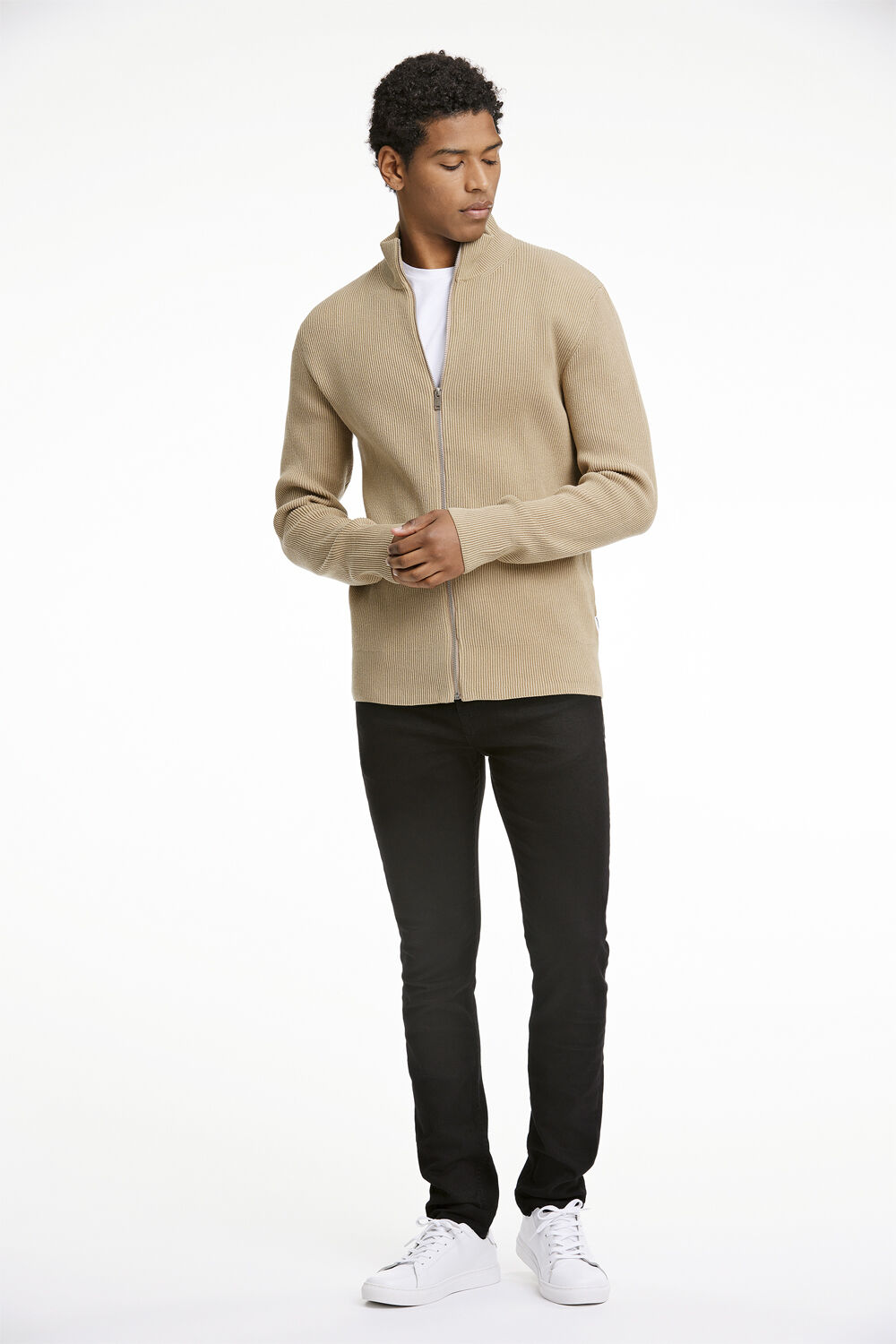 Knitted zip cardigan