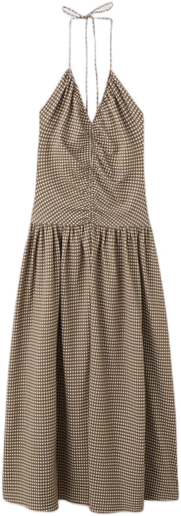 Midi dress with ruched check detail
