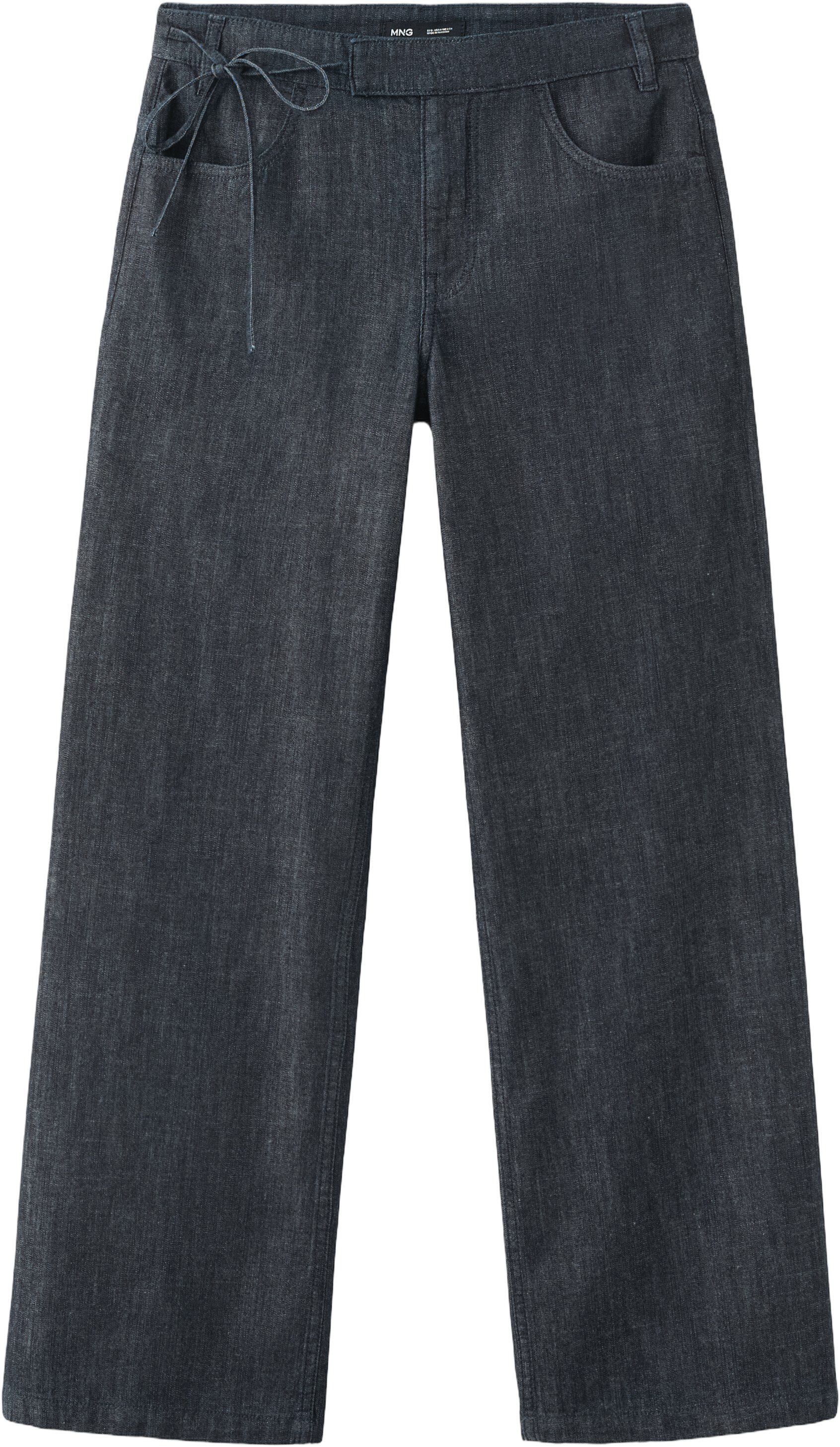 Low-rise tie jeans