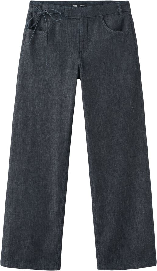 Low-rise tie jeans