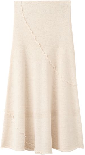 Ribbed skirt with wavy stitching de