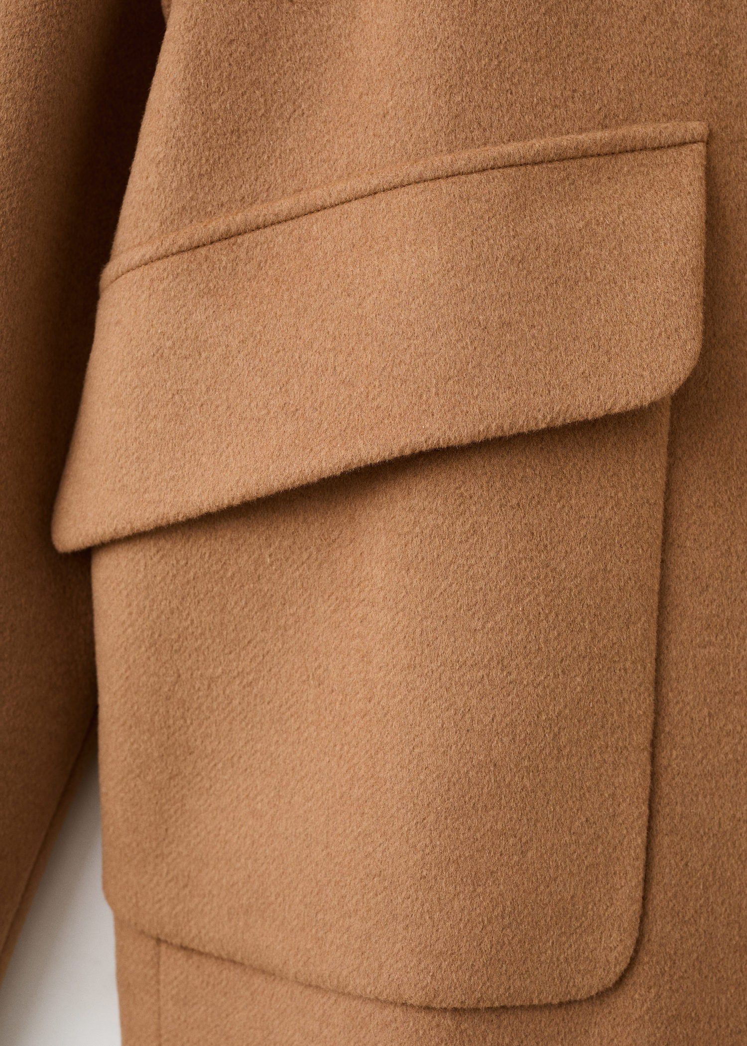 Wool-blend funnel-neck coat