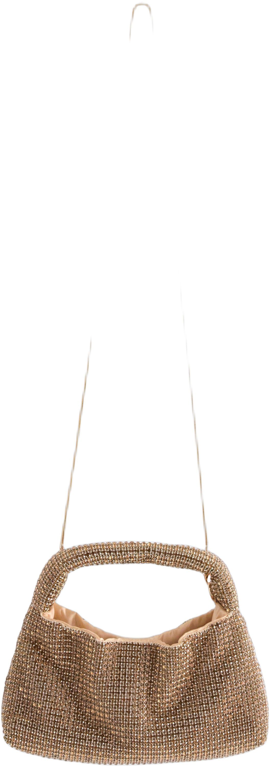 Glitrende taske med rhinsten og en