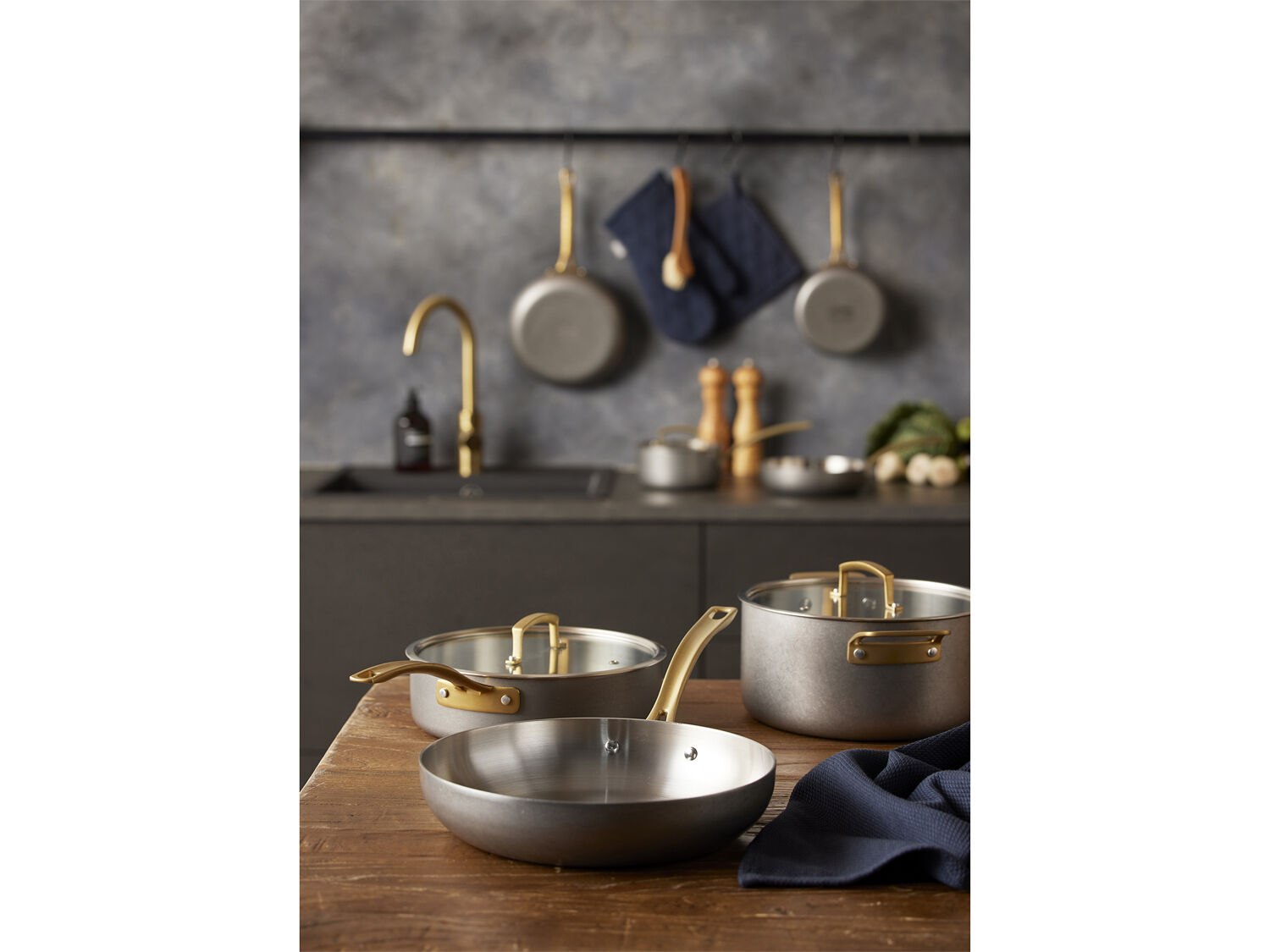 Saut&eacute;panne med lokk Durance 24 cm Rustfritt st&aring;l