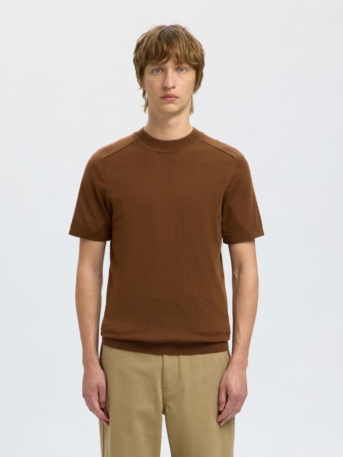 SLHTRAY SS KNIT MERINO CREW NECK NO