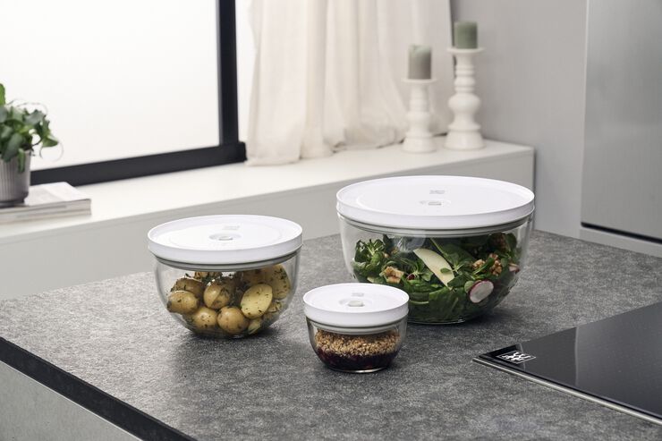 Fresh & Save BOWLS Vakuumskål L / 26 cm, Glas, Transparent