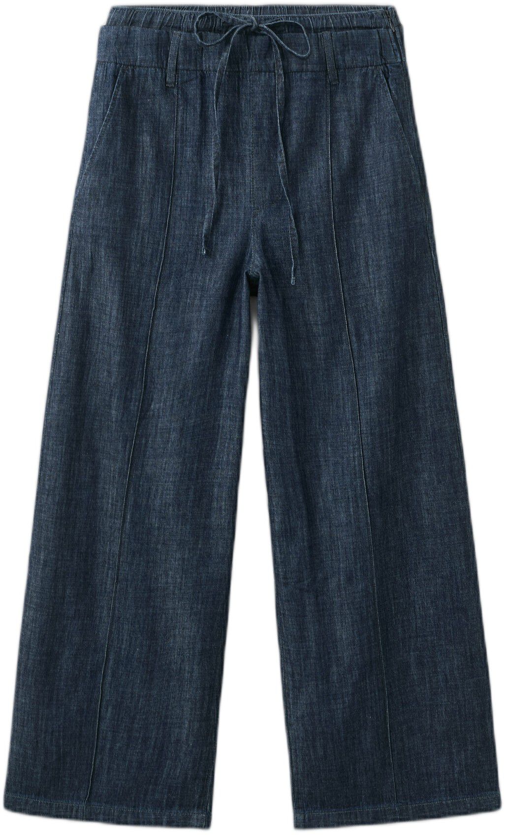 Wide leg denim trousers