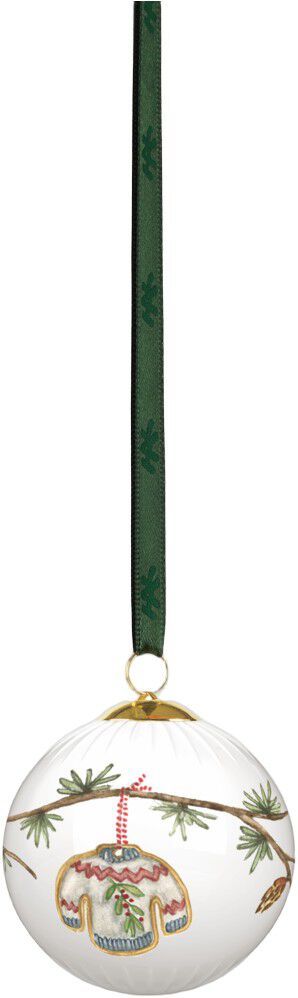 Hammersh&oslash;i Christmas Kugle 2025 &Oslash;6 cm hvid m. deko