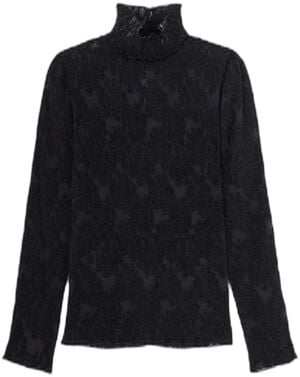 Pleated Fil Coupe Turtleneck