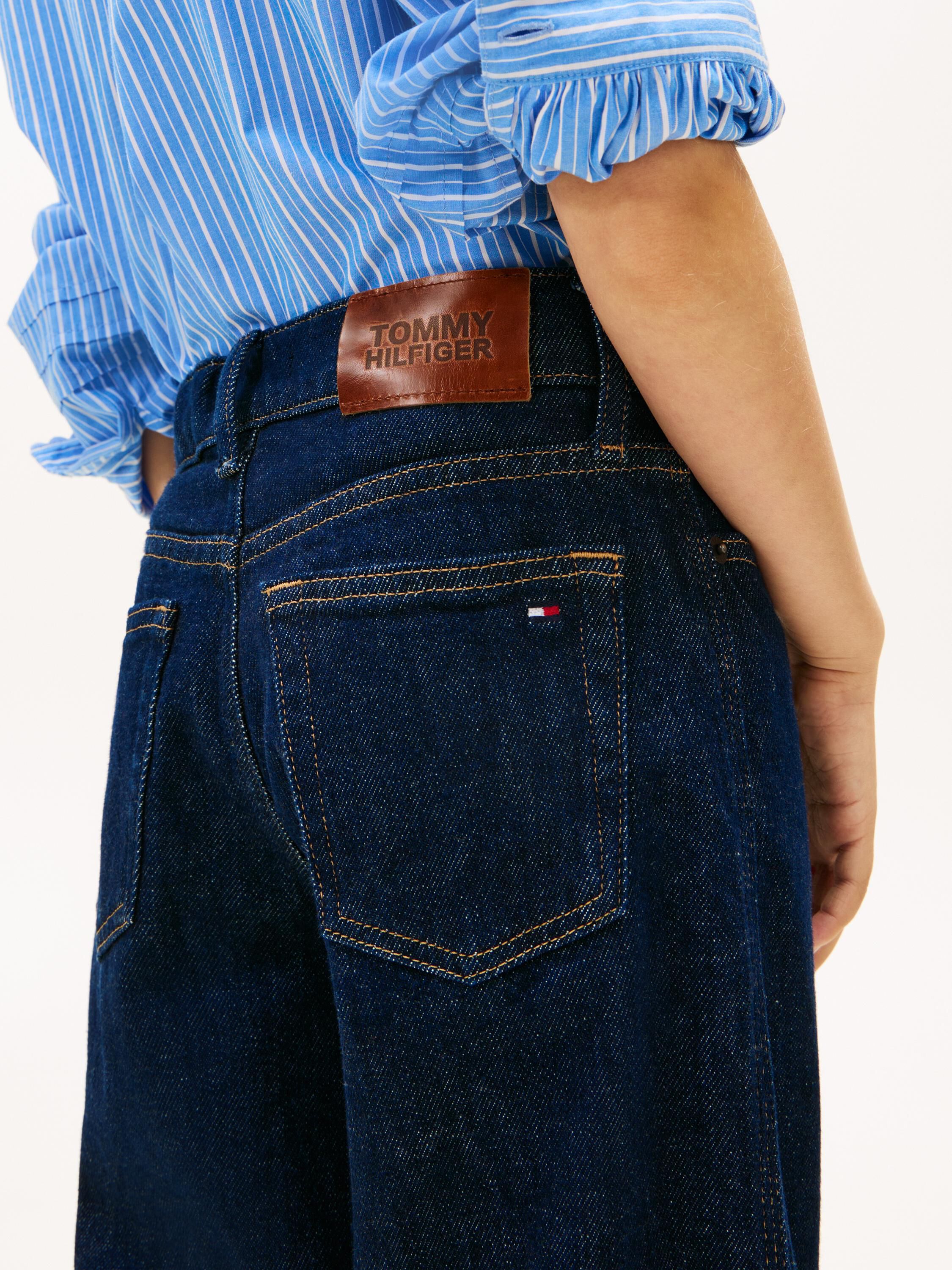 Mabel Flag Embroidery Wide Leg Jeans