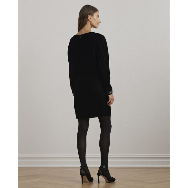 Velvet Cocktail Dress With Trim