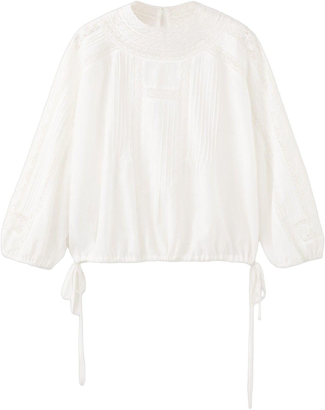 Embroidered openwork blouse