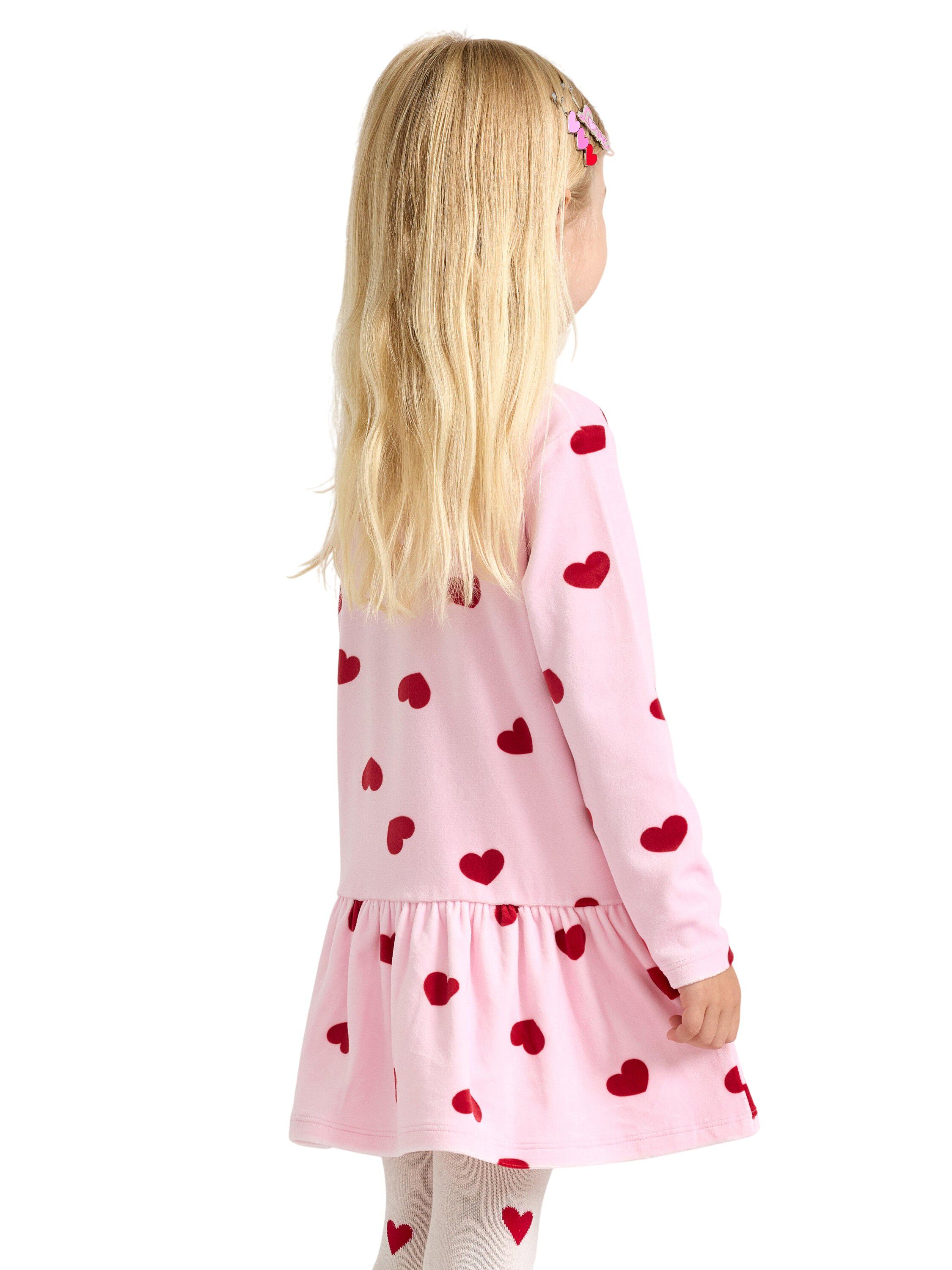 Top long velour hearts AOP