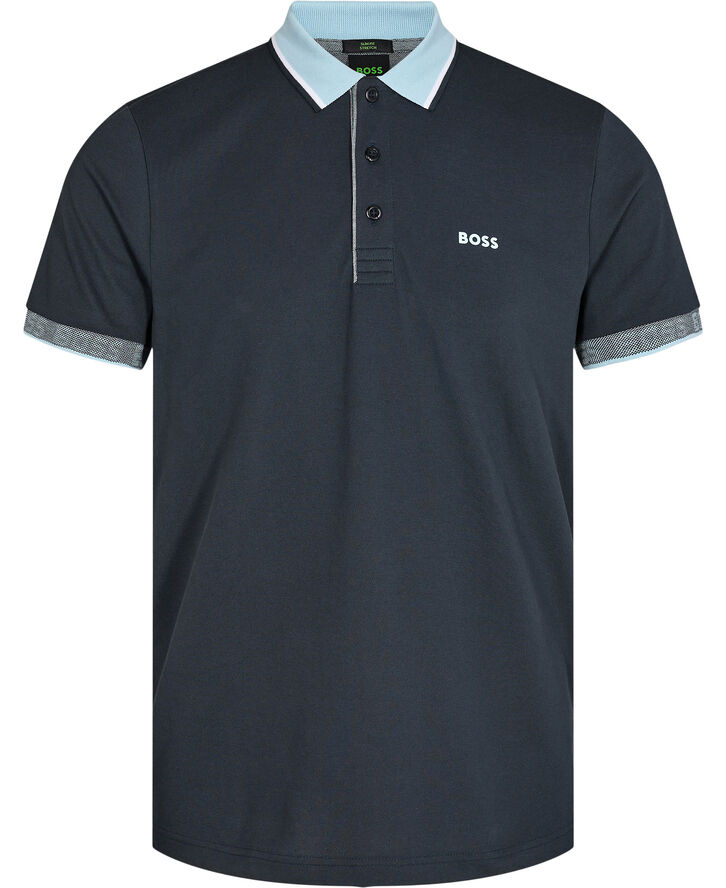 Cotton-blend slim-fit polo shirt with logo cuffs