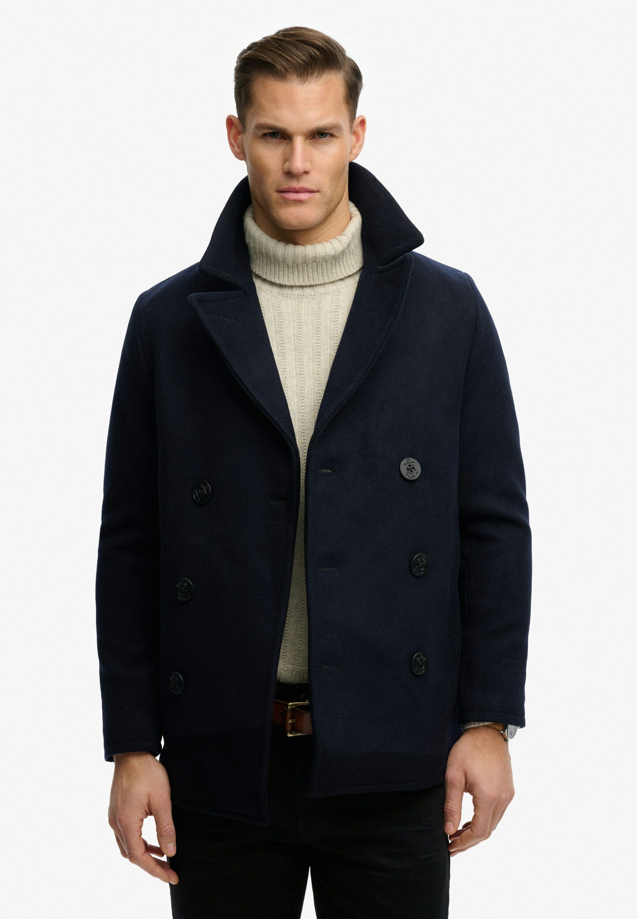 MERCHANT WOOL BLEND PEA COAT