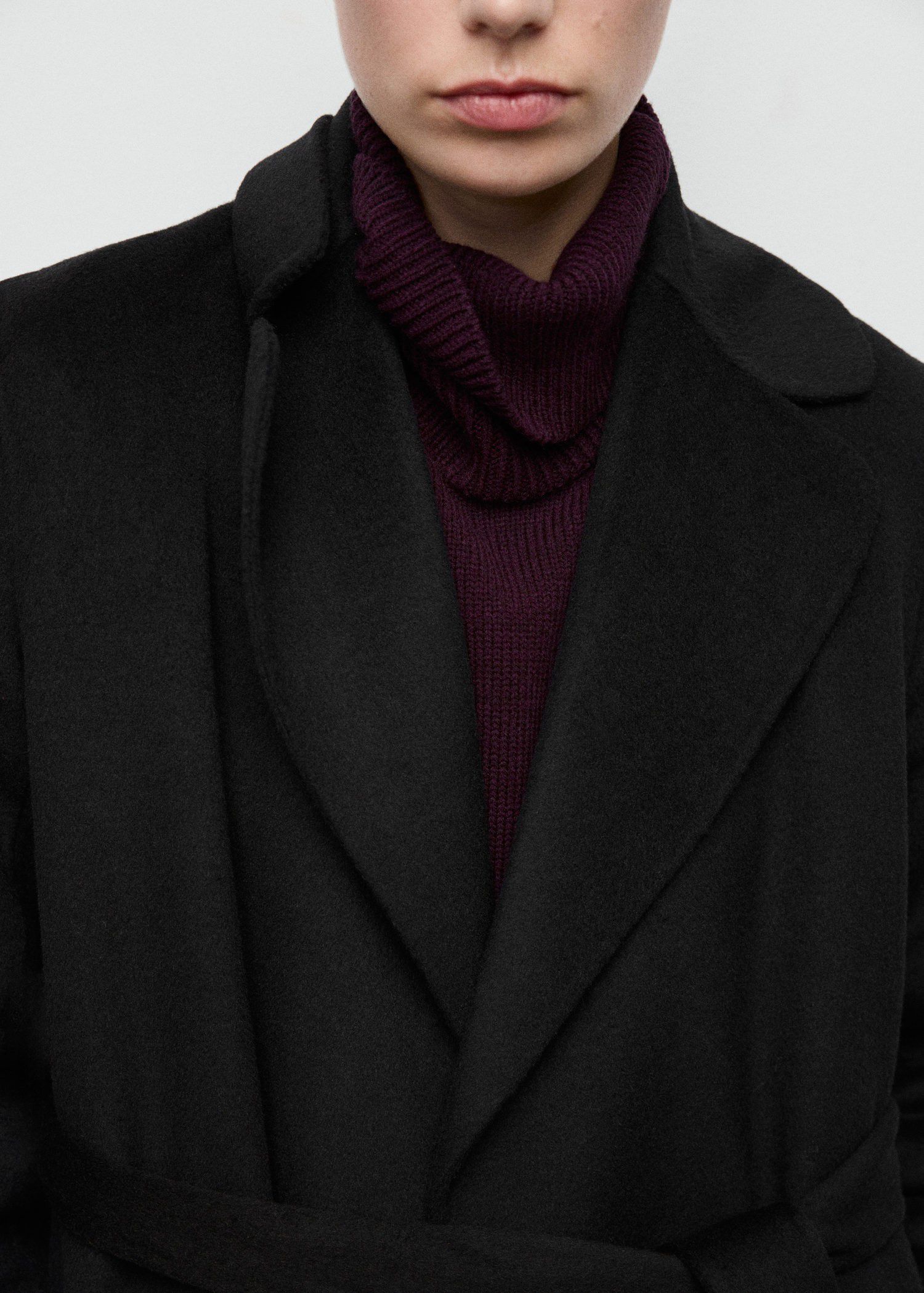 Handmade wool coat with belt