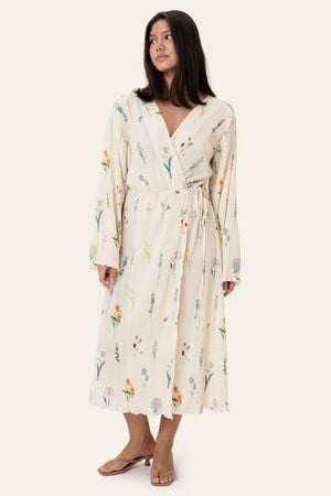 OfeliaIC Long Wrap Dress - Off Whit