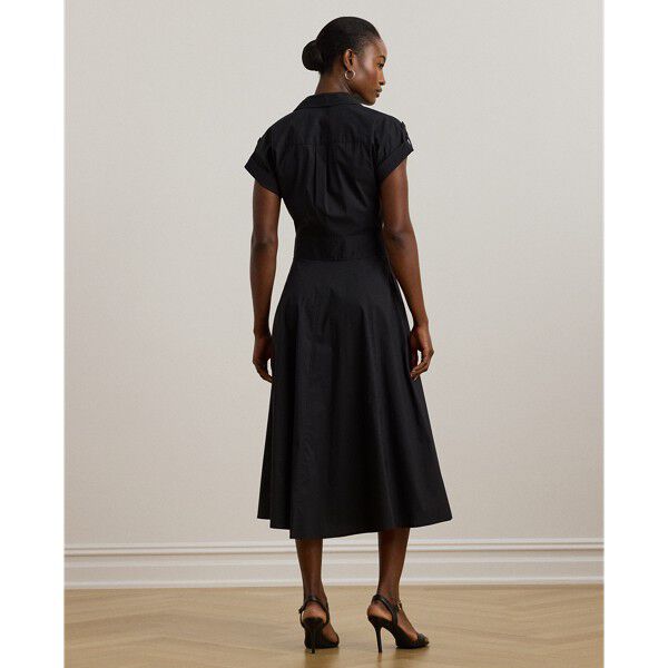 Buckle-Trim Cotton-Blend Shirtdress