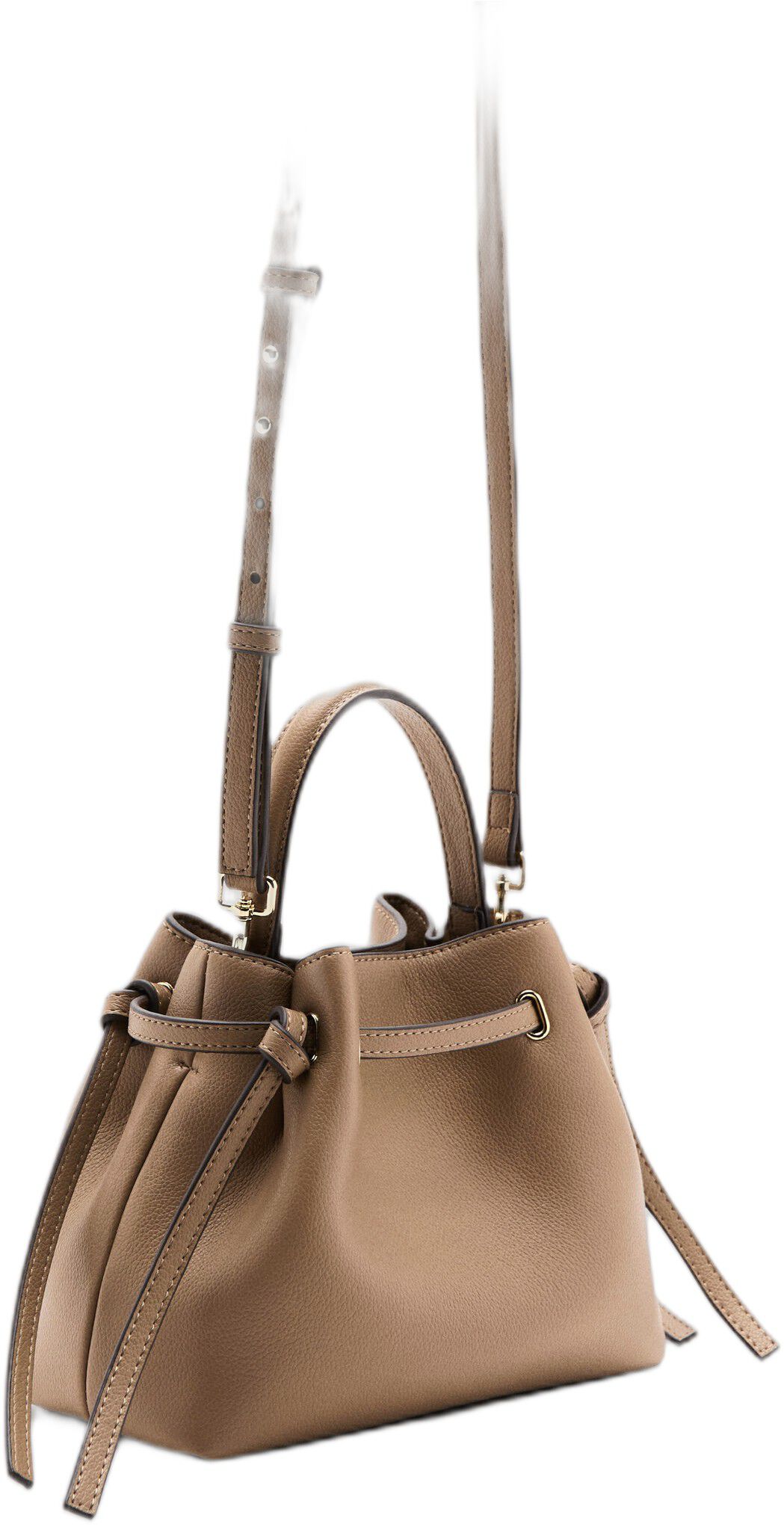 Faux-leather bucket handbag