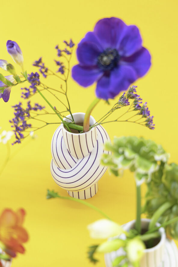 Vase 12cm, Plum, Node Stripes