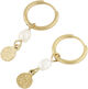 Earrings pearl and coin